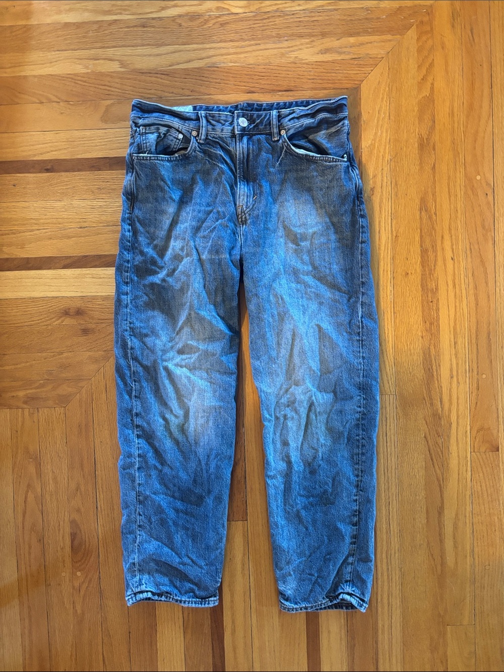 H&M Men's Loose Ample Blue Denim Jeans 34x32